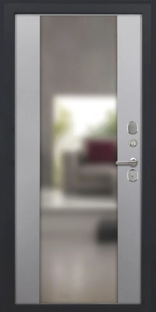 Входная дверь ДвериПРО Д-68 Алиса (16мм, ПВХ Софт грей, зеркало) DPRO227547 внутренняя сторона